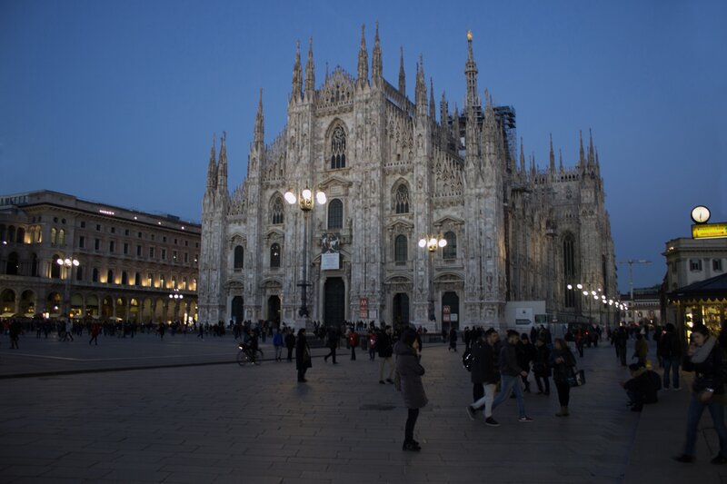 Duomo di Milano cathedral located in the main square in the center of Milan