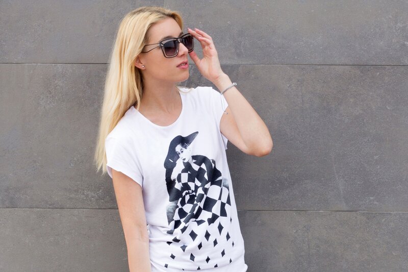 Fashion blogger Aurora Berill wearing double frame sunglasses