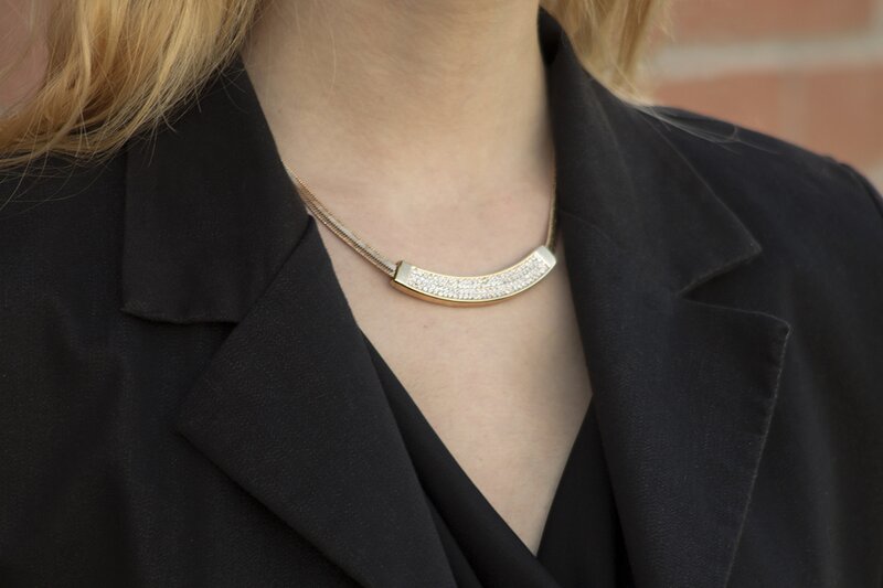Fashion blogger Aurora Berill wearing Silvity diamond necklace